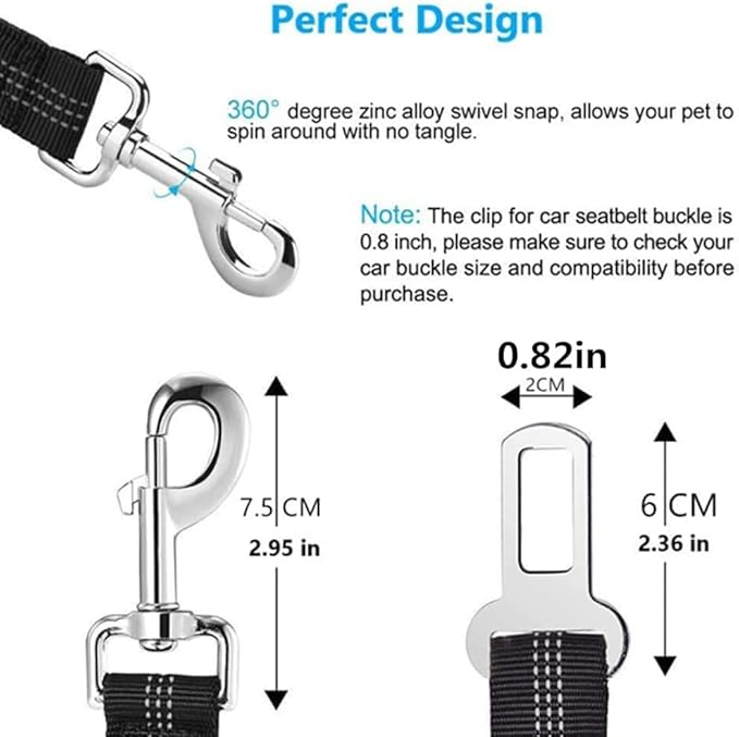 Dog Seat Belt for Car – Adjustable Pet Safety Restraint Strap