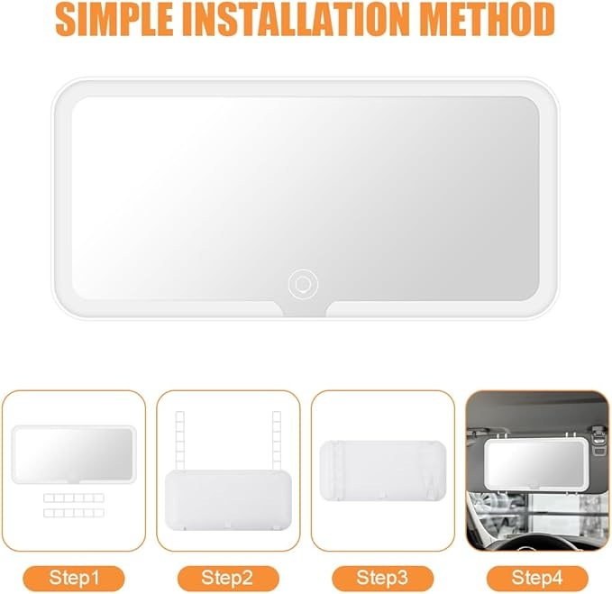 Omoda LED Illuminated Sun Visor Vanity Mirror | USB Rechargeable Makeup Mirror