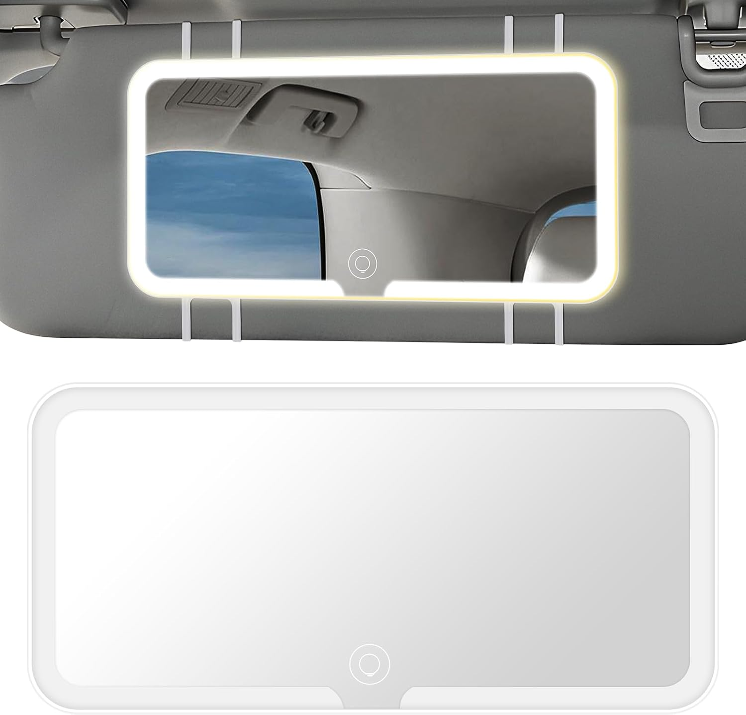 Omoda LED Illuminated Sun Visor Vanity Mirror | USB Rechargeable Makeup Mirror