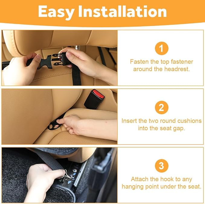 Omoda Car Seat Back Organiser with Foldable Tray Table | Rear Seat Storage