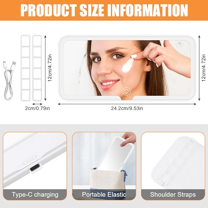 Omoda LED Illuminated Sun Visor Vanity Mirror | USB Rechargeable Makeup Mirror