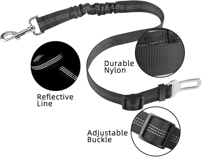 Dog Seat Belt for Car – Adjustable Pet Safety Restraint Strap
