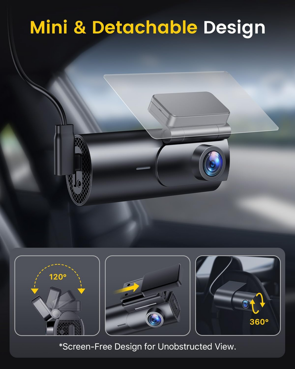 4K Front & Rear Dashcam – Dual Camera with WiFi, Night Vision & Parking Mode