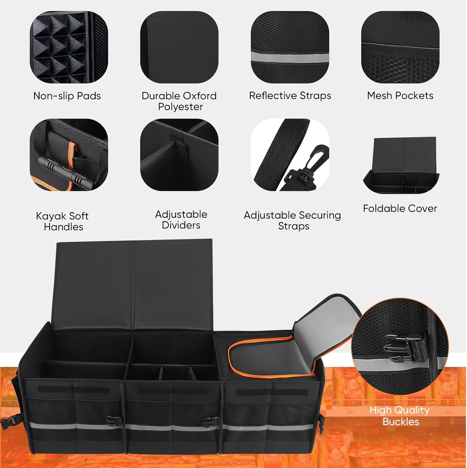 Omoda 115L Car Boot Organiser | Foldable Storage Box with Cooler Bag