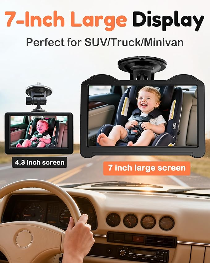 Omoda HD Baby Car Camera Monitor | 7" Display with Night Vision