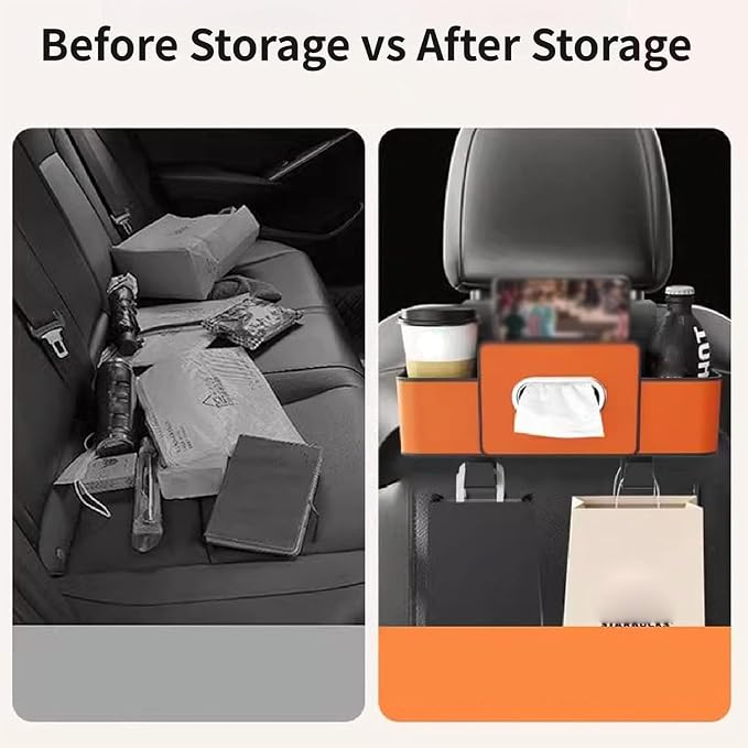 Omoda Premium Seat Back Storage Organiser with Cup Holders