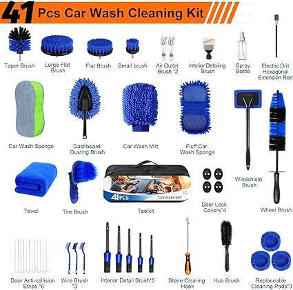 Car Cleaning Kit – 41 Piece Detailing Set for Interior & Exterior Care