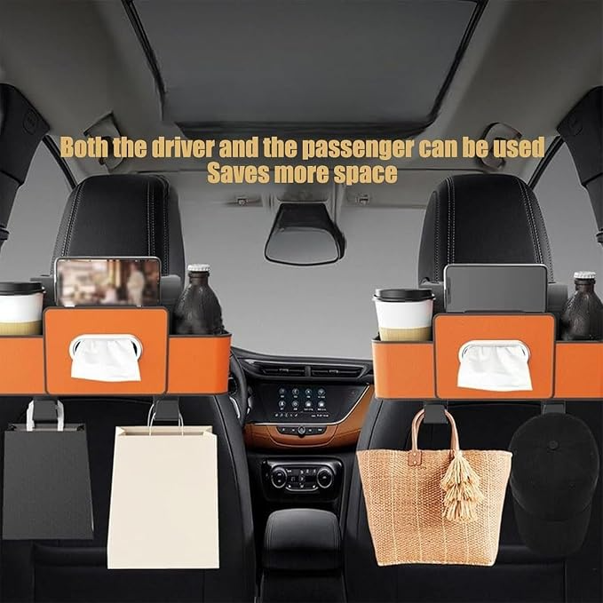 Omoda Premium Seat Back Storage Organiser with Cup Holders