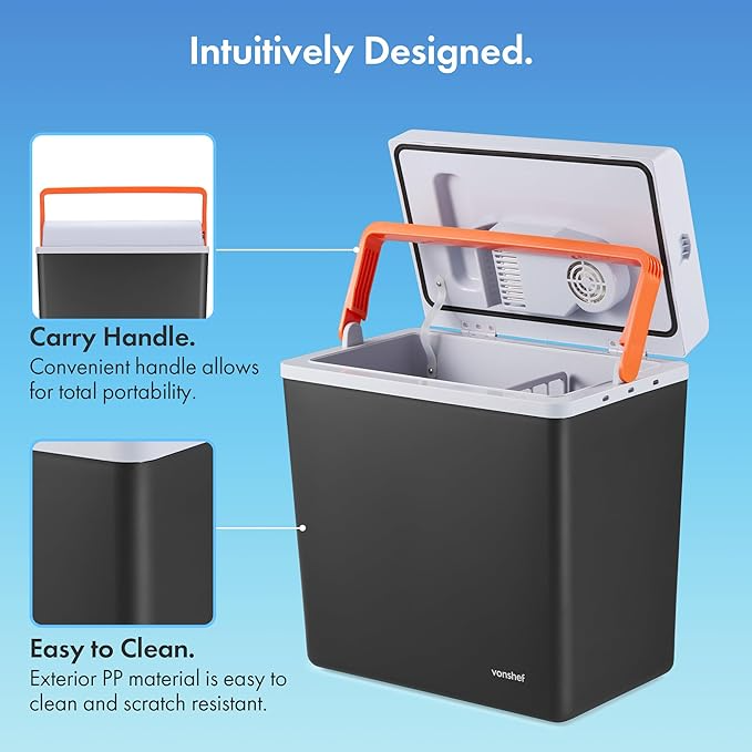 Electric Cool Box for Car – 20L Portable Car Fridge & Warmer (12V/UK Plug)