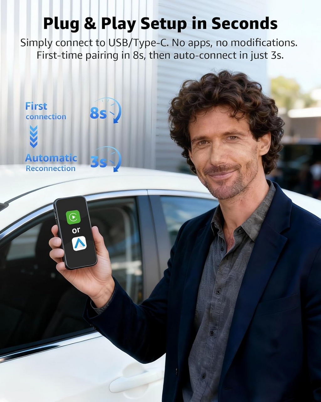 Wireless CarPlay Adapter – Convert Wired to Wireless CarPlay & Android Auto