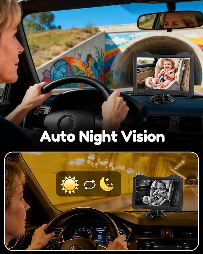 Omoda HD Baby Car Camera Monitor | 7" Display with Night Vision