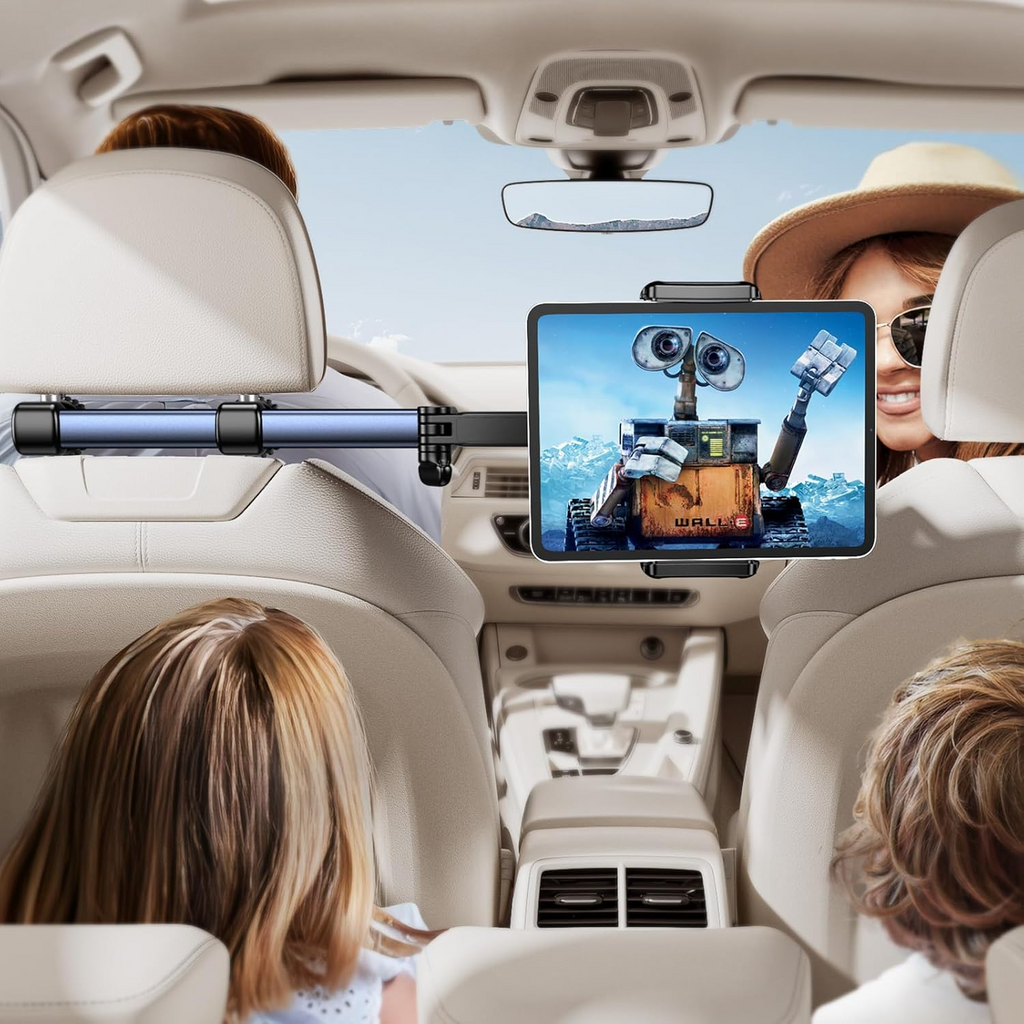 Car Headrest Tablet Holder – Adjustable Mount for iPad & Phones