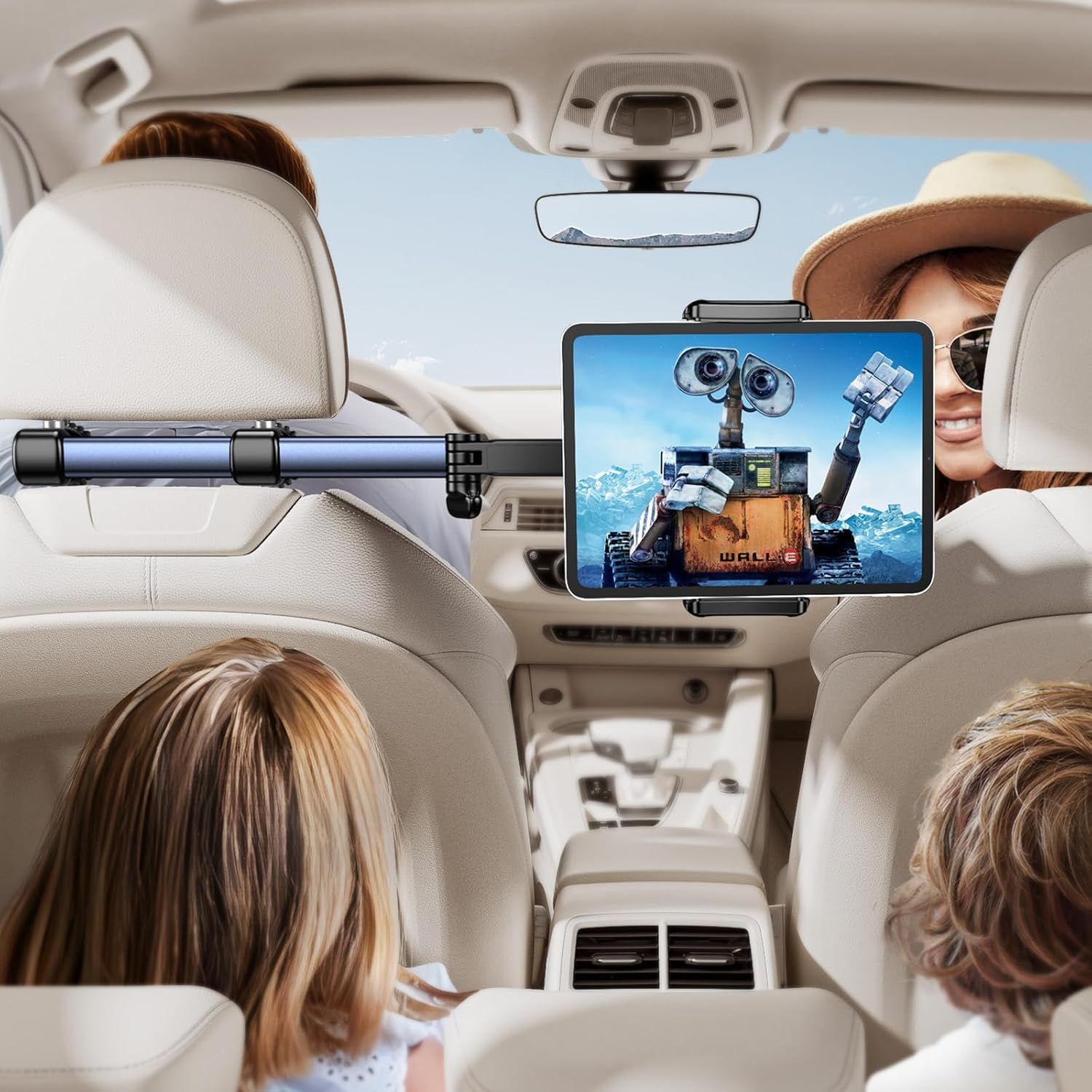 Car Headrest Tablet Holder – Adjustable Mount for iPad & Phones