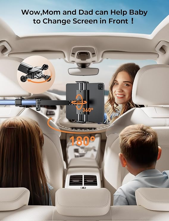Car Headrest Tablet Holder – Adjustable Mount for iPad & Phones