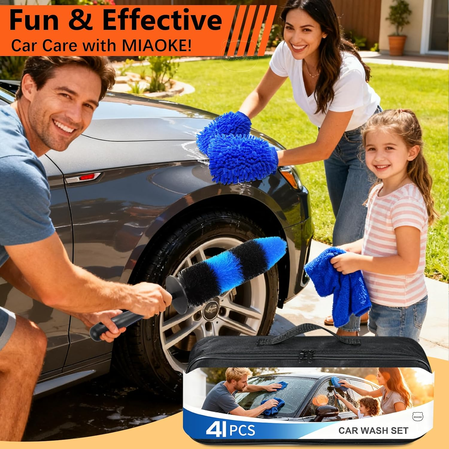 Car Cleaning Kit – 41 Piece Detailing Set for Interior & Exterior Care