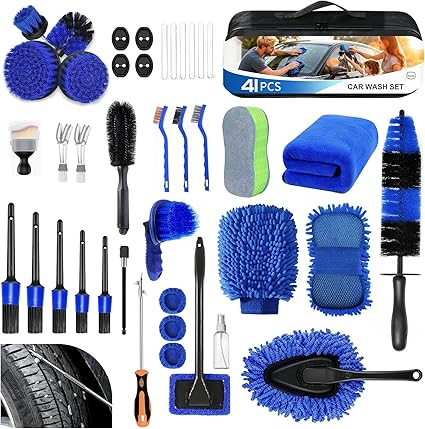 Car Cleaning Kit – 41 Piece Detailing Set for Interior & Exterior Care