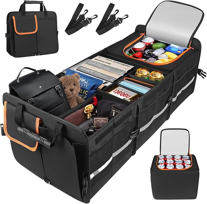 Omoda 115L Car Boot Organiser | Foldable Storage Box with Cooler Bag