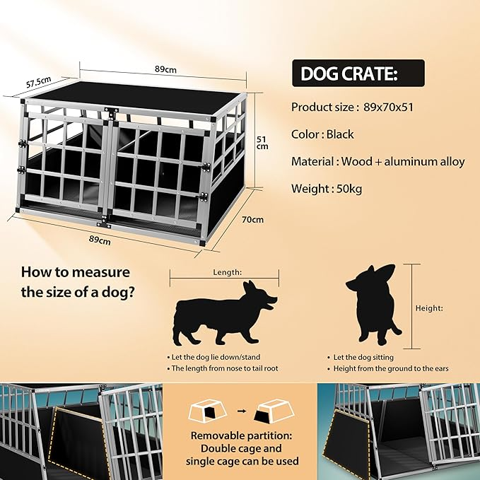 Dog Car Crate – Lockable Aluminium Travel Cage for Boot
