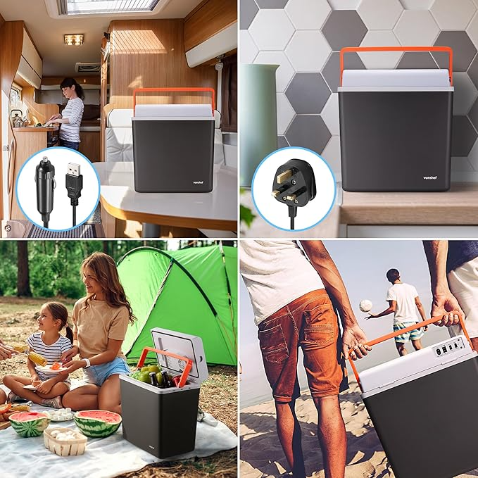 Electric Cool Box for Car – 20L Portable Car Fridge & Warmer (12V/UK Plug)