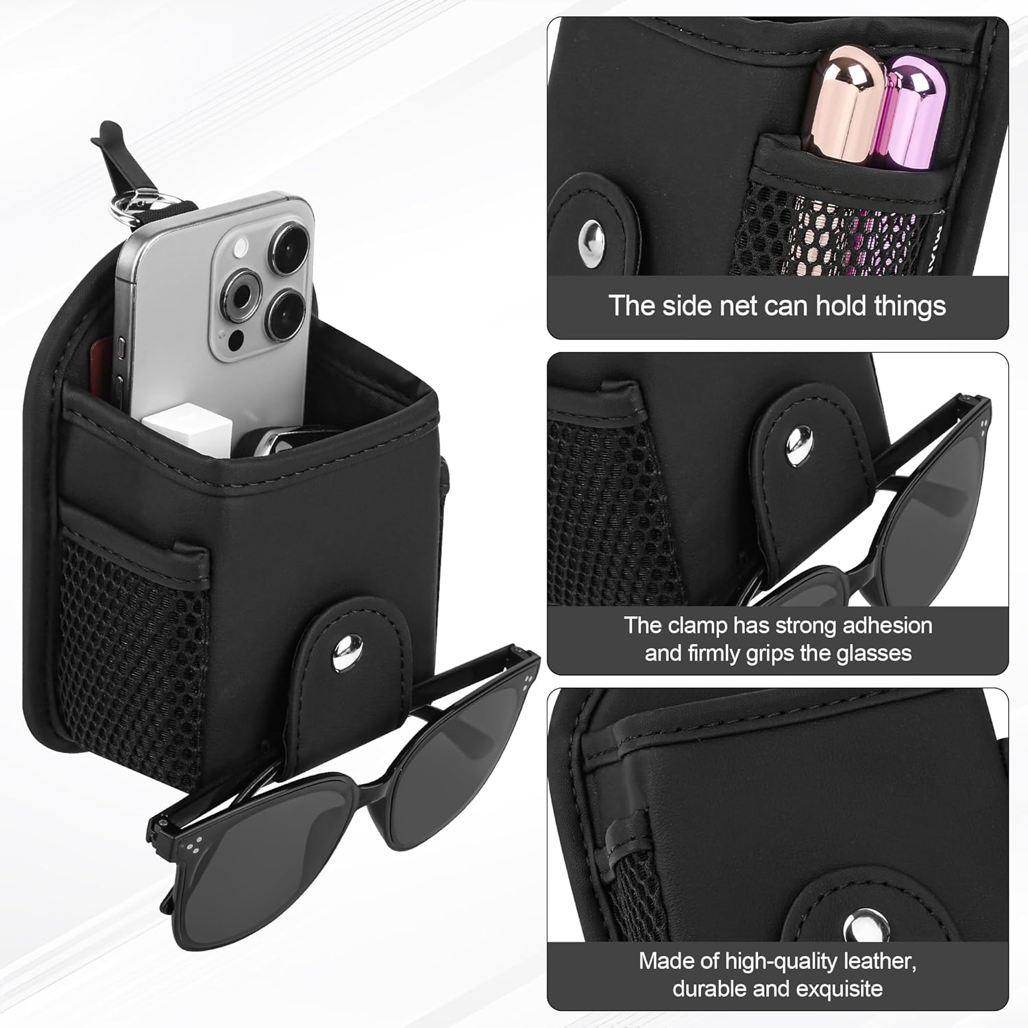 Omoda Car Air Vent Storage Pocket Organiser | PU Leather Phone & Accessory Holder