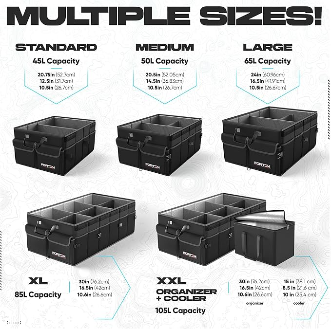 Car Boot Organiser – Foldable Storage Box with Compartments & Lid