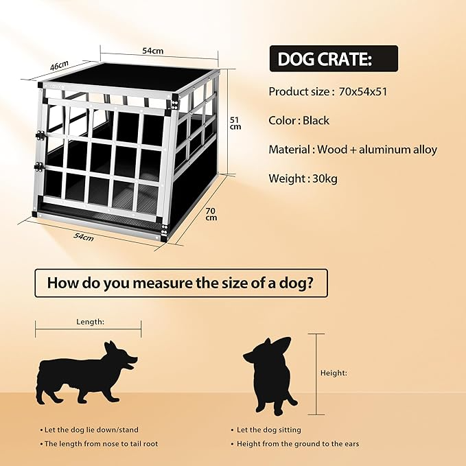 Dog Car Crate – Lockable Aluminium Travel Cage for Boot