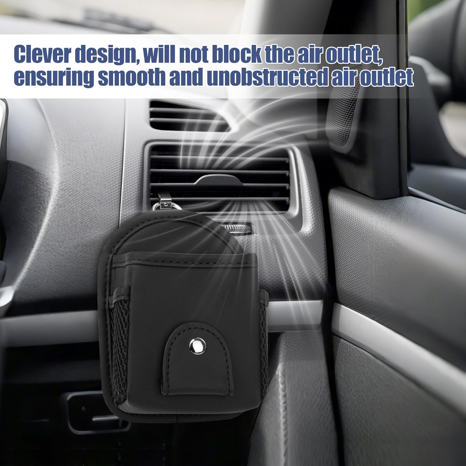 Omoda Car Air Vent Storage Pocket Organiser | PU Leather Phone & Accessory Holder
