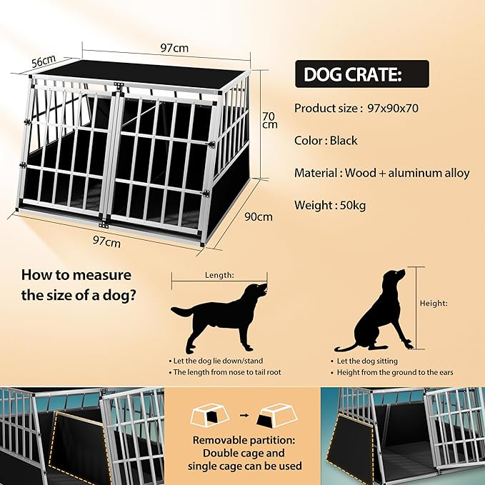 Dog Car Crate – Lockable Aluminium Travel Cage for Boot
