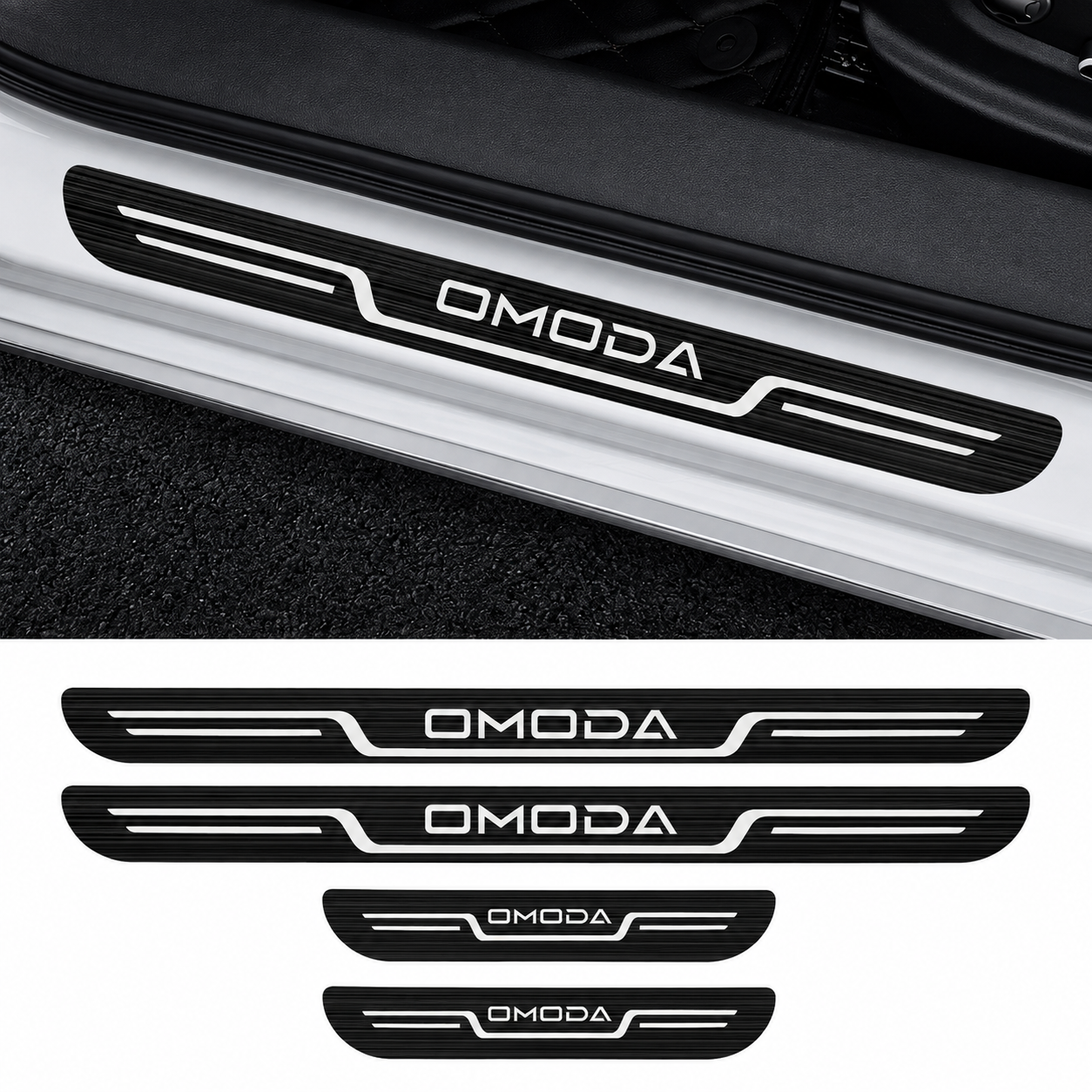 Omoda Door Sill Protectors | 4pcs Stainless Steel Threshold Strips