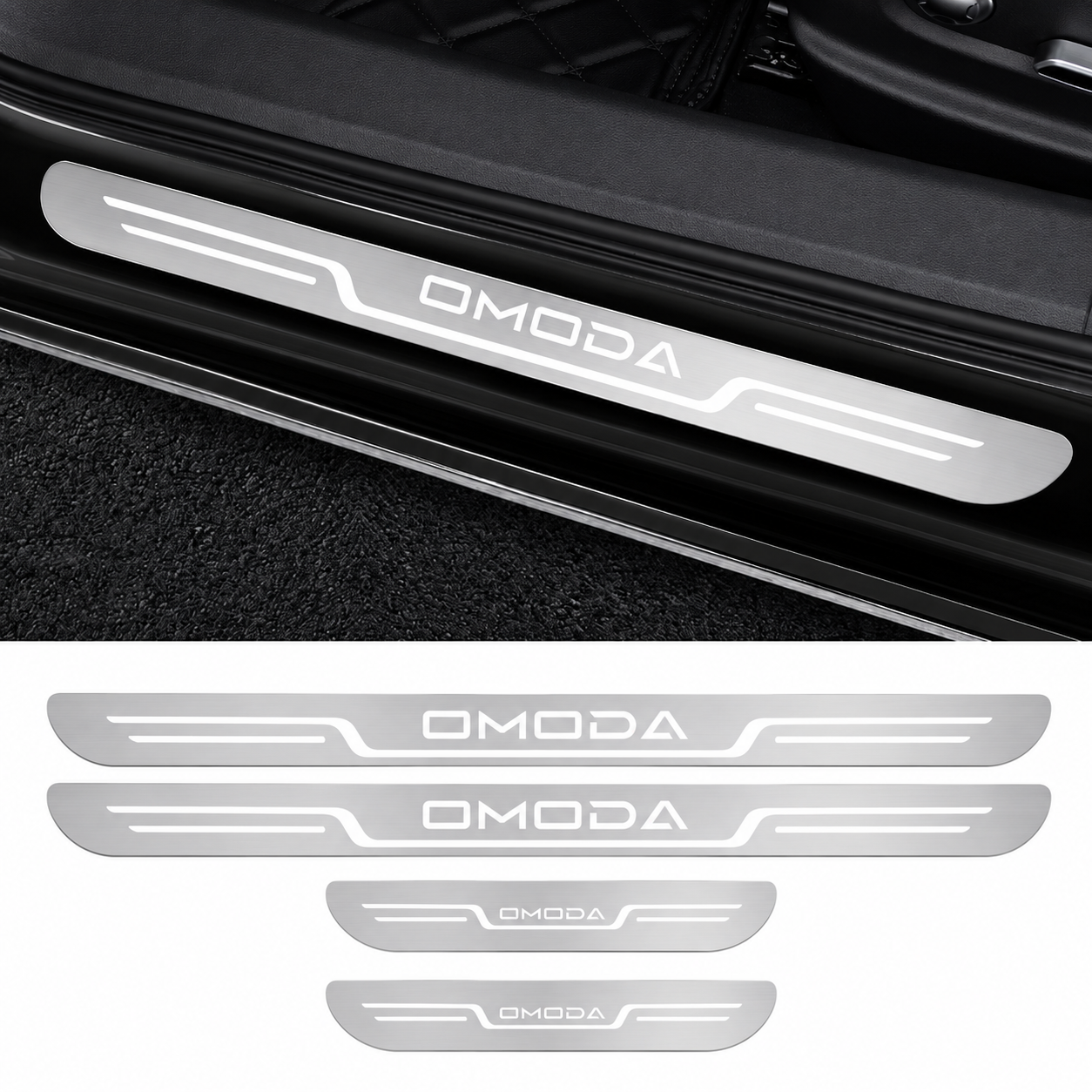 Omoda Door Sill Protectors | 4pcs Stainless Steel Threshold Strips