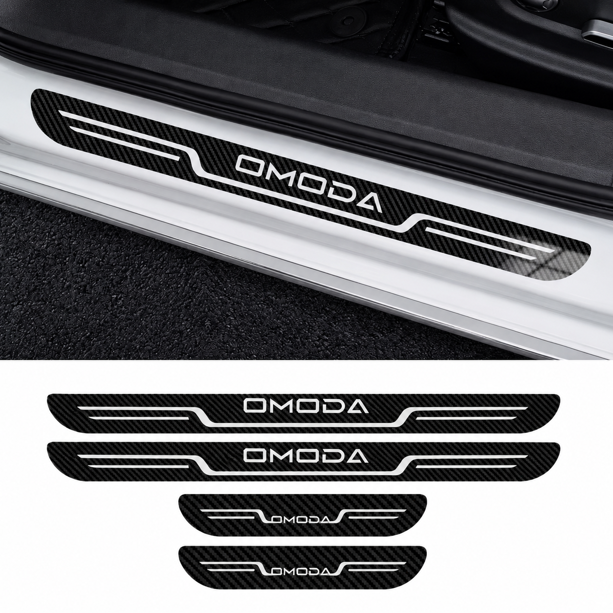 Omoda Door Sill Protectors | 4pcs Stainless Steel Threshold Strips