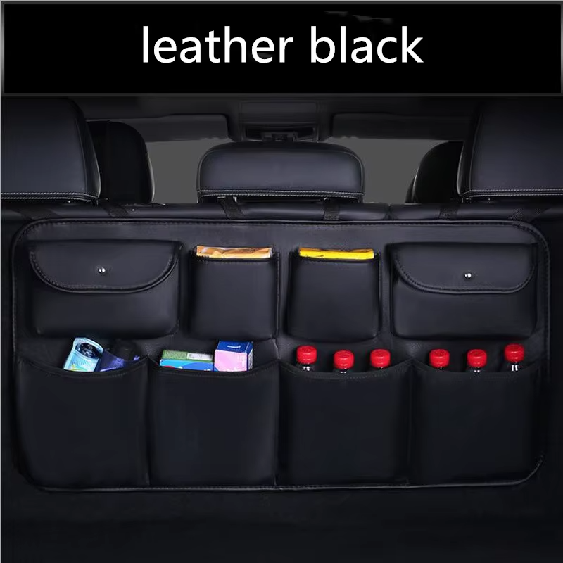 Omoda Luxury Leather Rear Seat Back Storage Organiser | Multi-Pocket Car Tidy