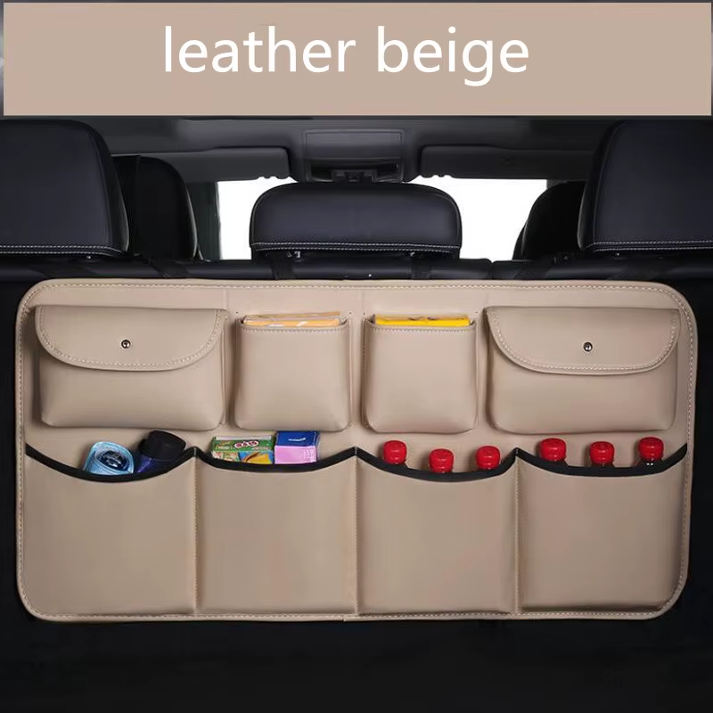 Omoda Luxury Leather Rear Seat Back Storage Organiser | Multi-Pocket Car Tidy