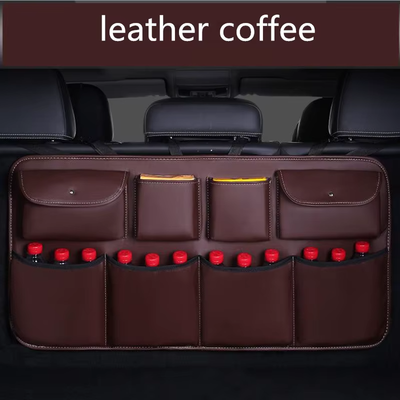 Omoda Luxury Leather Rear Seat Back Storage Organiser | Multi-Pocket Car Tidy