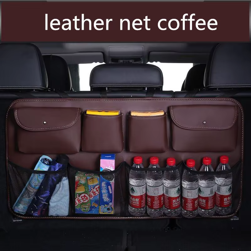 Omoda Luxury Leather Rear Seat Back Storage Organiser | Multi-Pocket Car Tidy