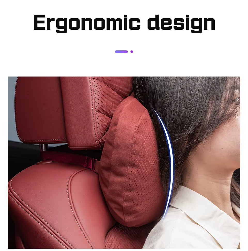 Omoda Suede Headrest Pillow | Breathable Car Neck Support Cushion