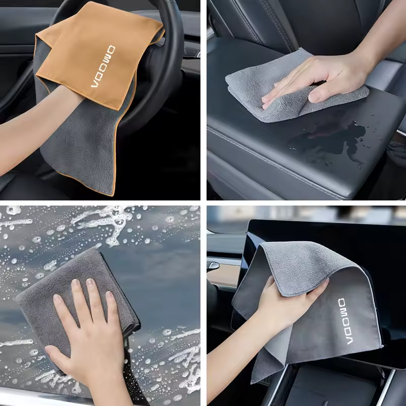 Omoda Car Cleaning Kit | Premium Detailing Brush & Microfibre Suede Cloth Set