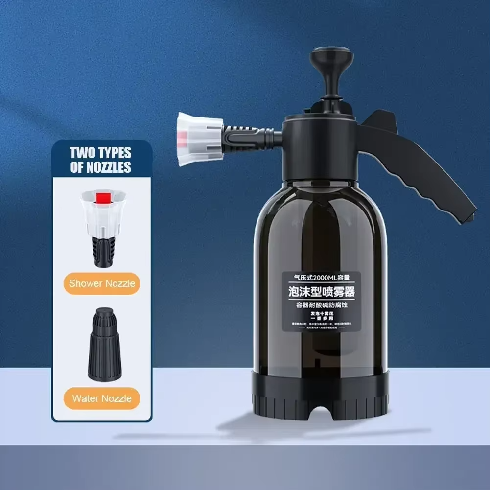 Omoda 2L Hand Pump Foam Sprayer | Snow Foam Car Wash Bottle with 3 Nozzles