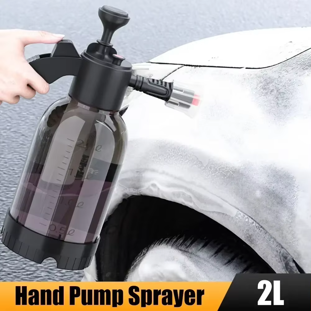 Omoda 2L Hand Pump Foam Sprayer | Snow Foam Car Wash Bottle with 3 Nozzles