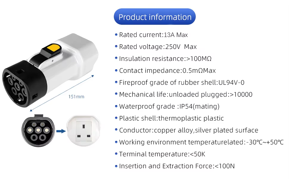 Omoda Type 2 V2L Adapter | UK 13A Vehicle-to-Load Power Discharge Plug