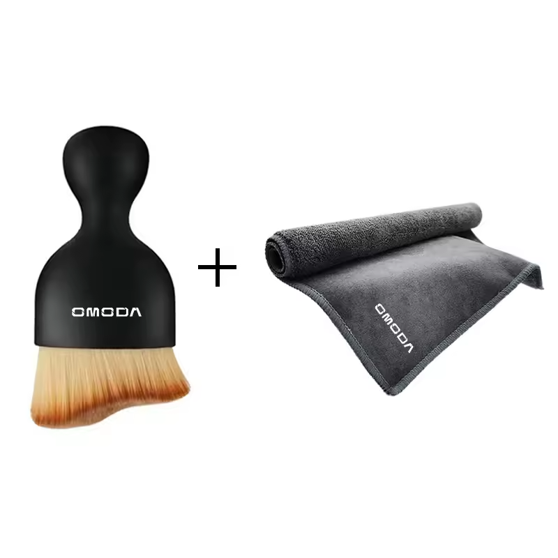 Omoda Car Cleaning Kit | Premium Detailing Brush & Microfibre Suede Cloth Set