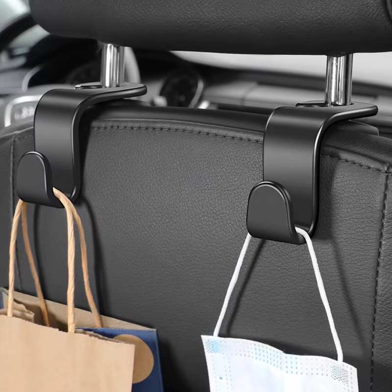 Omoda Car Headrest Hooks | Seat Back Bag Holder Clips (2 Piece Set)