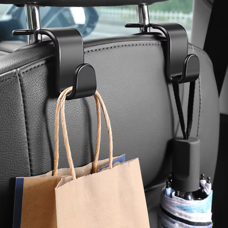 Omoda Car Headrest Hooks | Seat Back Bag Holder Clips (2 Piece Set)