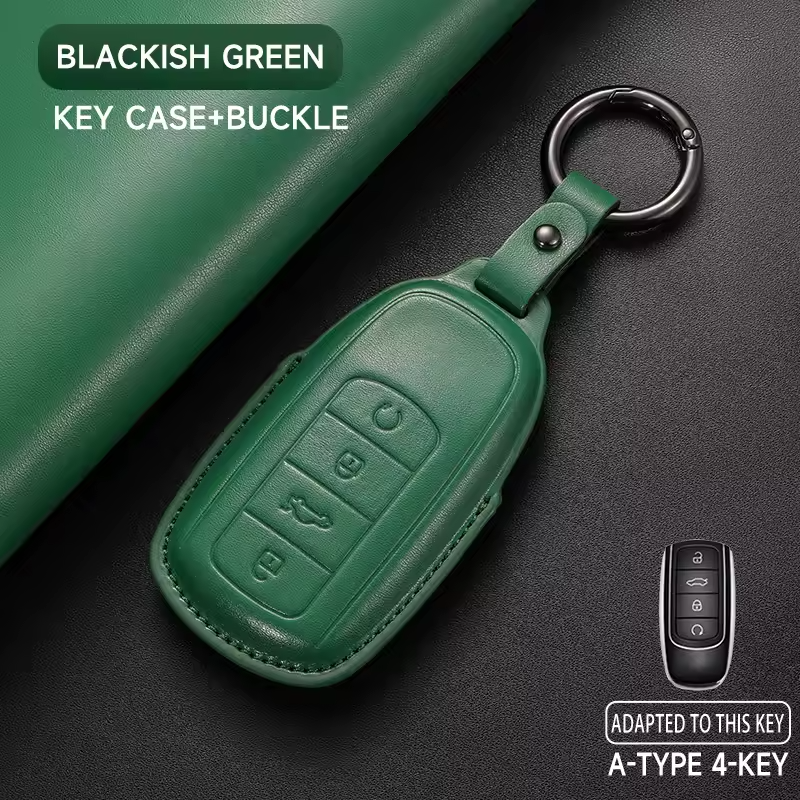 Omoda Leather Key Case Cover | 4-Button Smart Key Protection