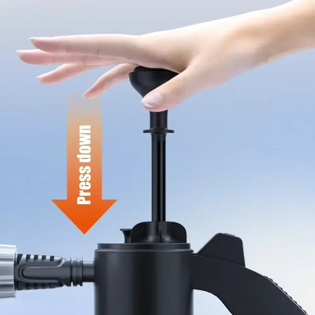 Omoda 2L Hand Pump Foam Sprayer | Snow Foam Car Wash Bottle with 3 Nozzles