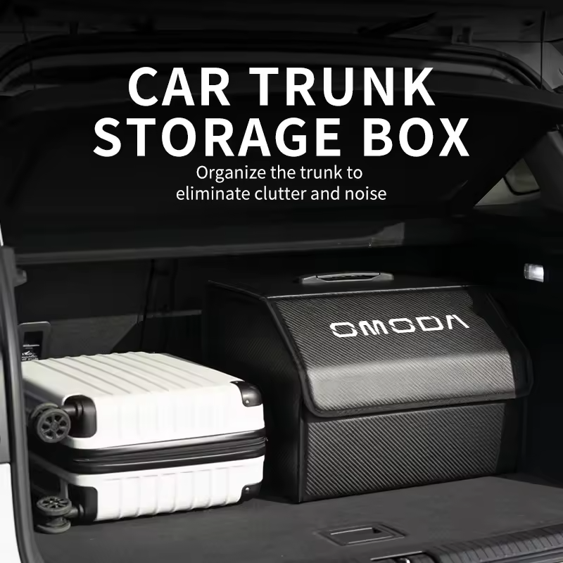 Omoda Boot Storage Box | Leather Collapsible Car Trunk Organiser