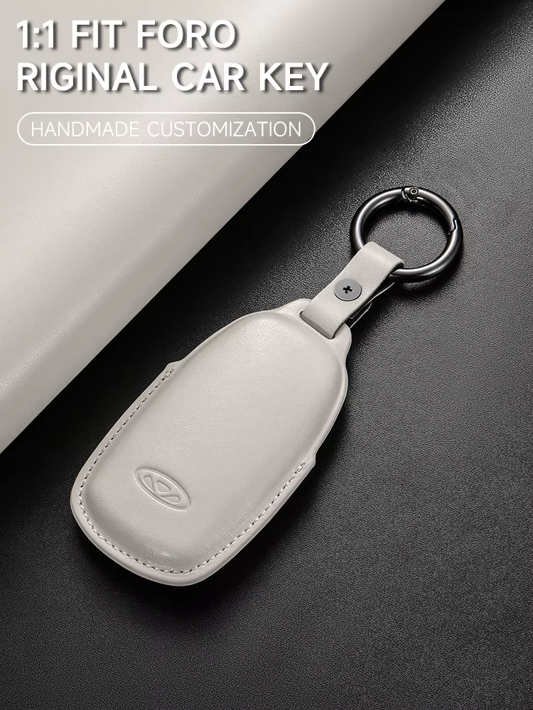 Omoda Leather Key Case Cover | 4-Button Smart Key Protection