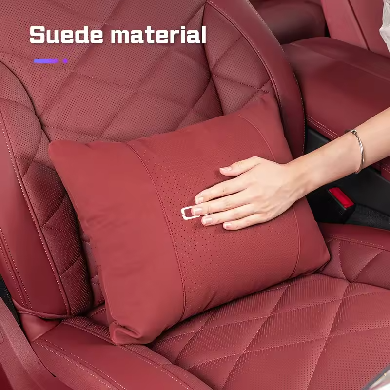 Omoda Suede Lumbar Cushion | Breathable Car Lower Back Support Pillow