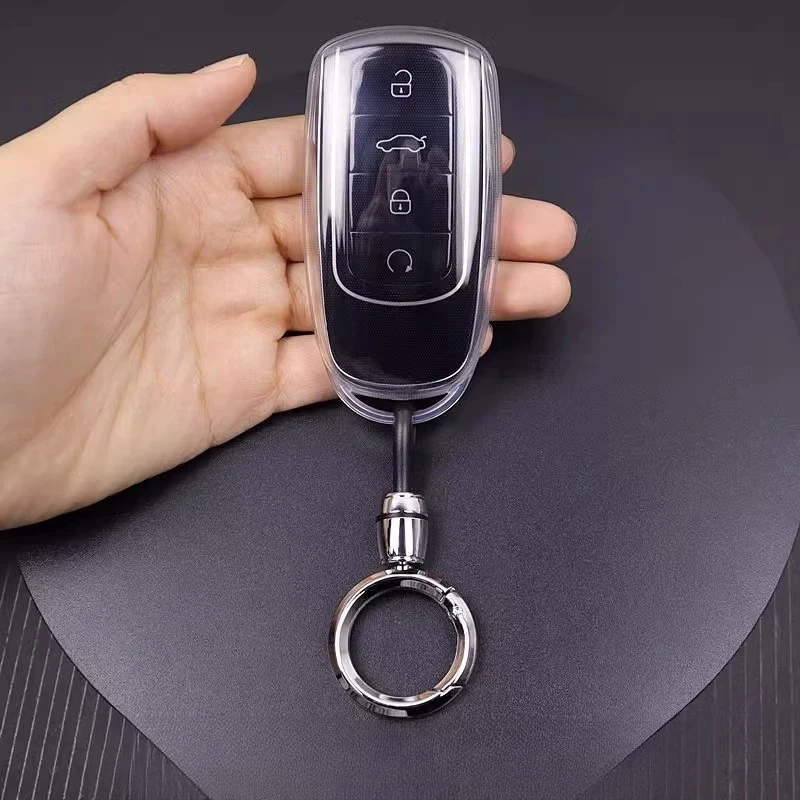 Omoda Clear Key Cover with Keychain | Protective Smart Key Case